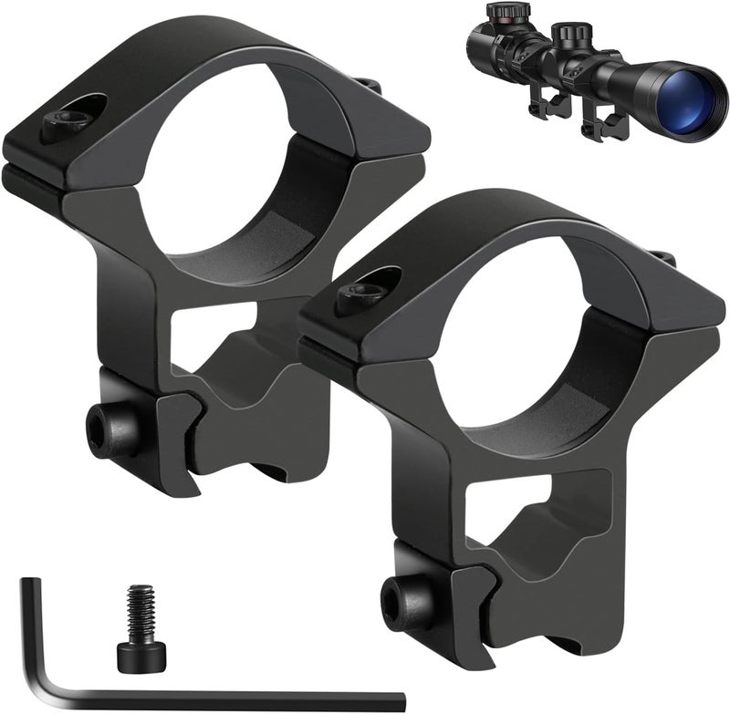 LONSEL 1'' Dovetail Scope Rings, 2 Pack High Profile or Medium Profile 1 Inch Scope Mount Rings for 11mm Dovetail Rails - Image 1